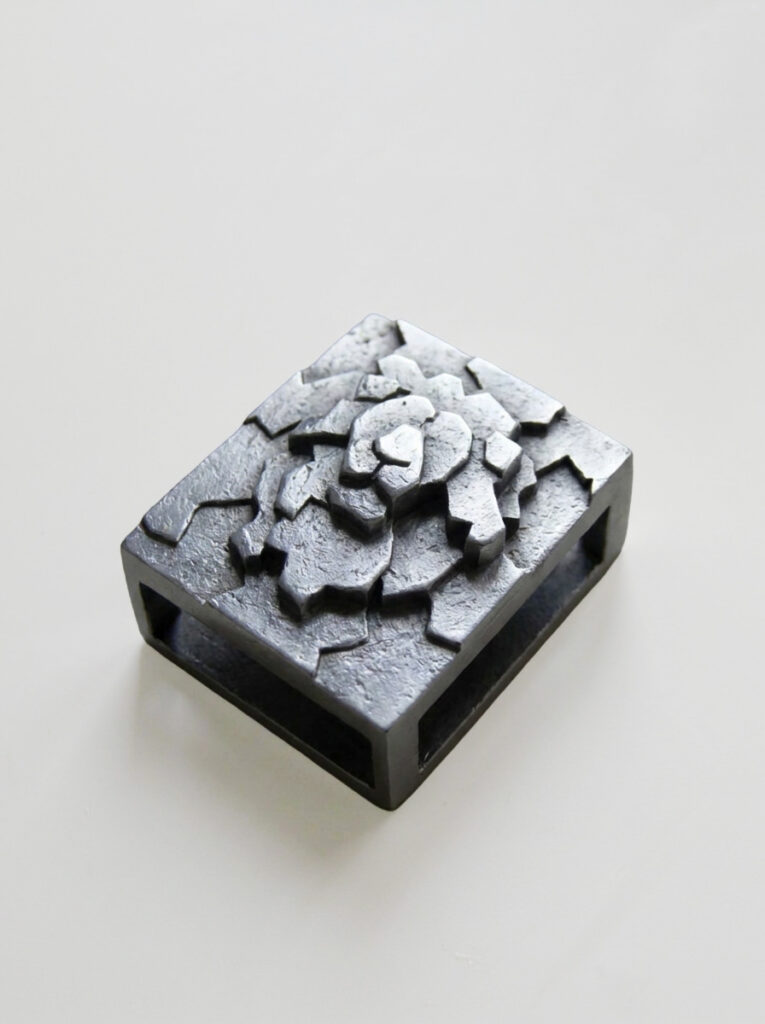 Detail of FOCO Leo sculptural matchbox by TRE PARIS