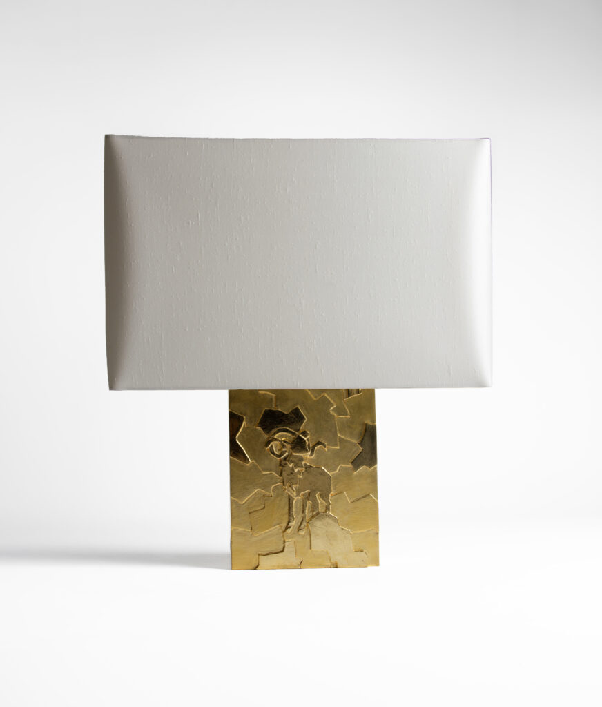 ASTRO Aries 24k gold leaf sculptural lamp by TRE PARIS